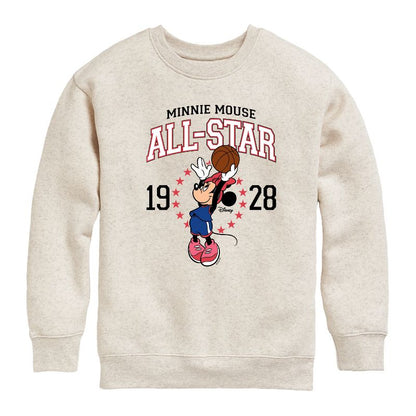 Boys' - Disney - Minnie All-Star 1928 Graphic Long Sleeve Fleece Sweatshirt