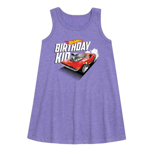 Girls' - Hot Wheels - Birthday Kid Graphic Sleeveless Aline Dress