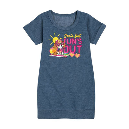 Girls' - Paw Patrol - Skye Suns Out Funs Out Graphic Short Sleeve Fleece Dress