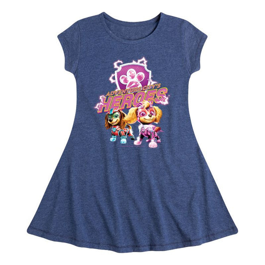 Girls' - Paw Patrol - Adventure Citys Heroes Fit & Flair Cap Sleeve Dress