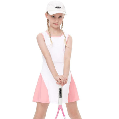 Girls Tennis Dress with Built-in Shorts Girls Athletic Dress Sleeveless A Line Tennis Dress Pleated Girls Golf Dress