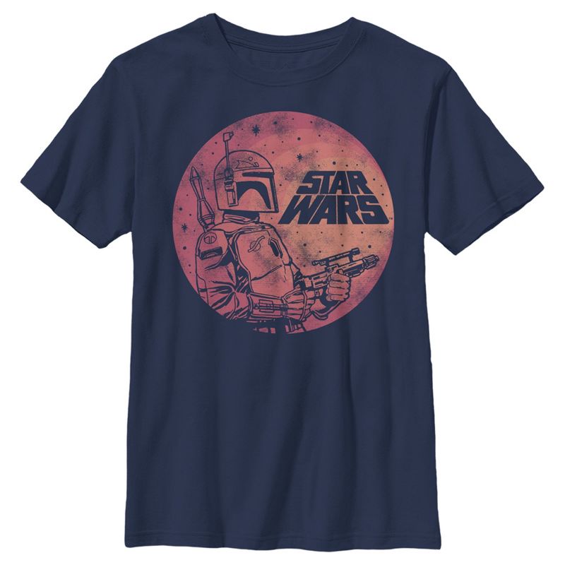 Boy's Star Wars Boba Fett Retro Circle T-Shirt