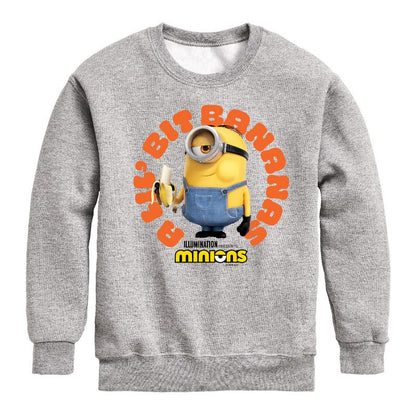 Boys' - Despicable Me Minions - A Lil Bit Bananas Graphic Long Sleeve Fleece Sweatshirt