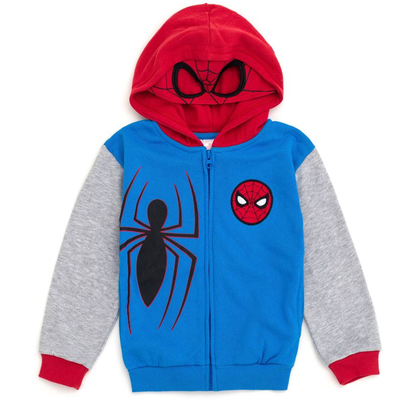 Marvel Spider-Man Avengers Fleece Zip Up Cosplay Hoodie Little Kid to Big Kid