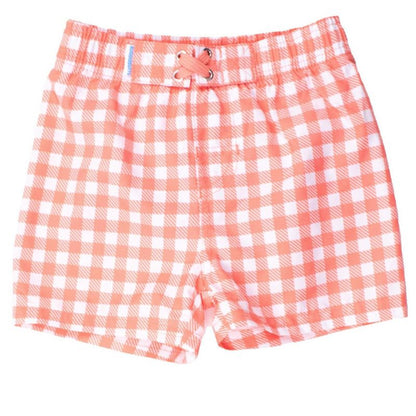 RuggedButts Boys UPF50+ Gingham Swim Trunks