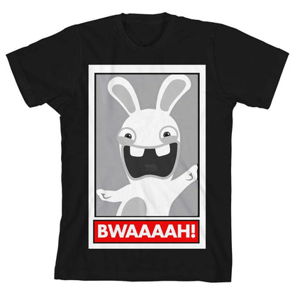 Rabbids Bwaaaah! Frame Boy's Black T-shirt