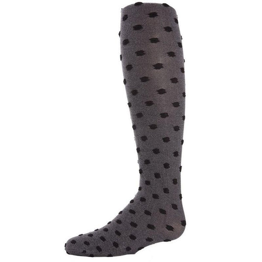 Memoi Girls' Dots for Tots Flocked Opaque Tights