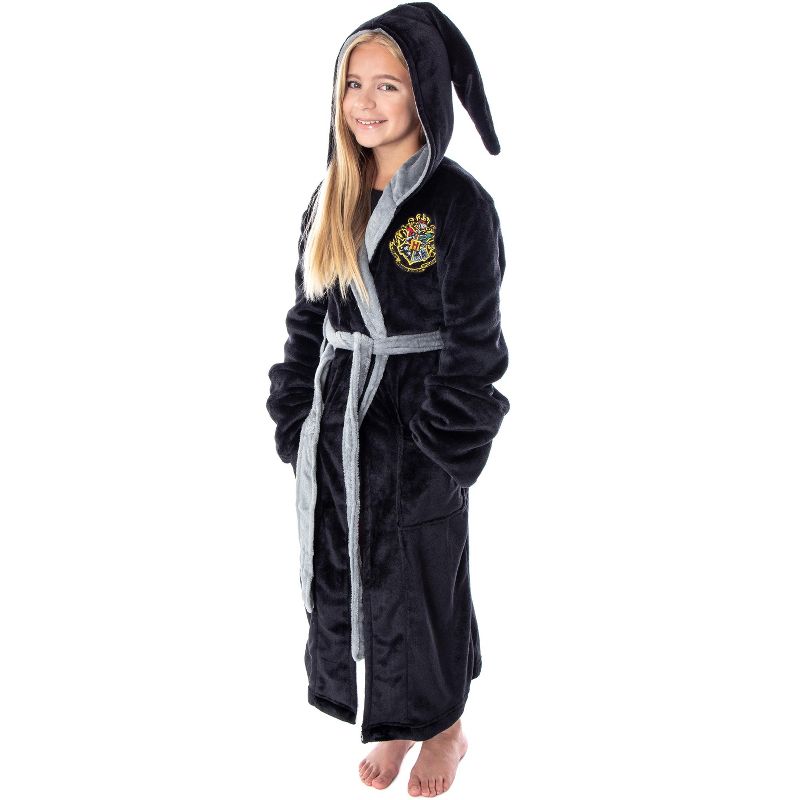 Harry Potter Hogwarts Houses Girl's Fleece Robe Pajama Lounge