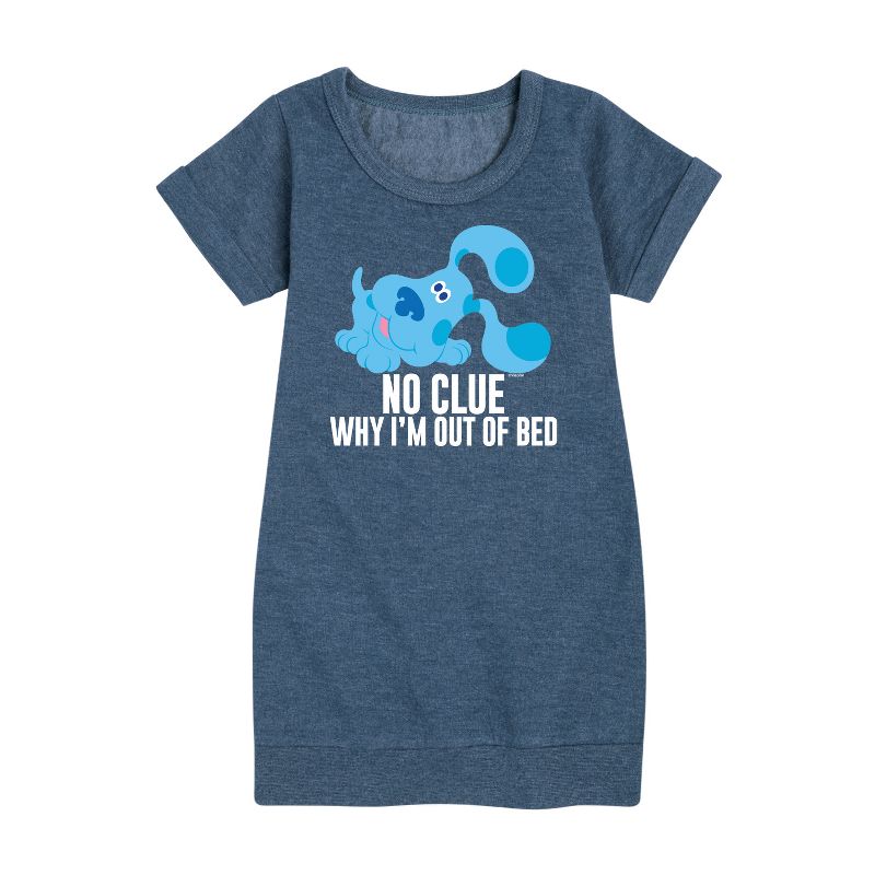 Girls' - Blue's Clues & You! - No Clue Why I'm Out Of Bed Graphic Short Sleeve Fleece Dress