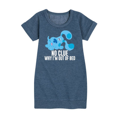 Girls' - Blue's Clues & You! - No Clue Why I'm Out Of Bed Graphic Short Sleeve Fleece Dress