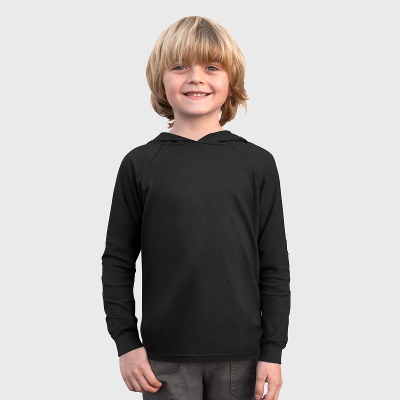 City Threads Boys Medium-Weight Long Sleeve Hooded Tee with Cuffs - 100% Cotton - USA-Made