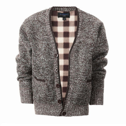 Gioberti Boy's Cardigan Sweater with Soft Brushed Flannel Lining and Pockets