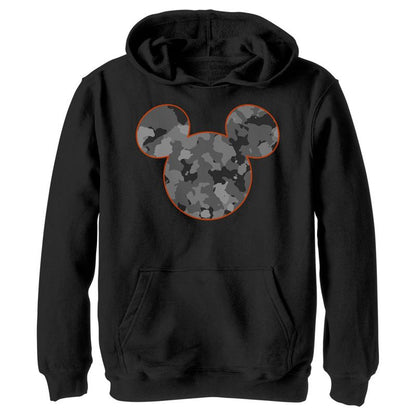 Boy's Disney Mickey Mouse Camo Silhouette Pull Over Hoodie
