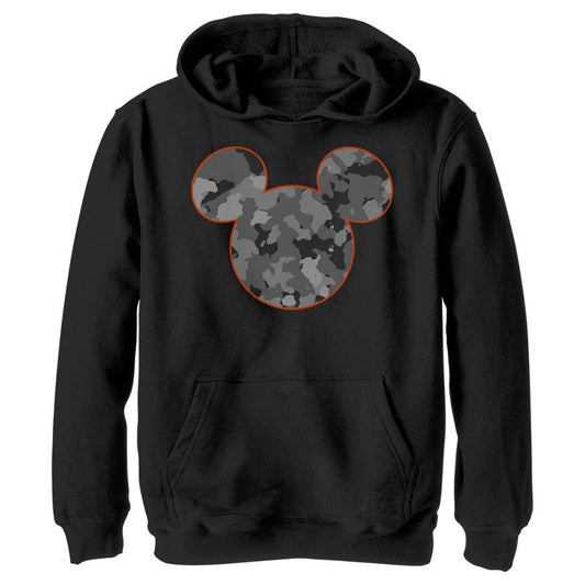 Boy's Disney Mickey Mouse Camo Silhouette Pull Over Hoodie
