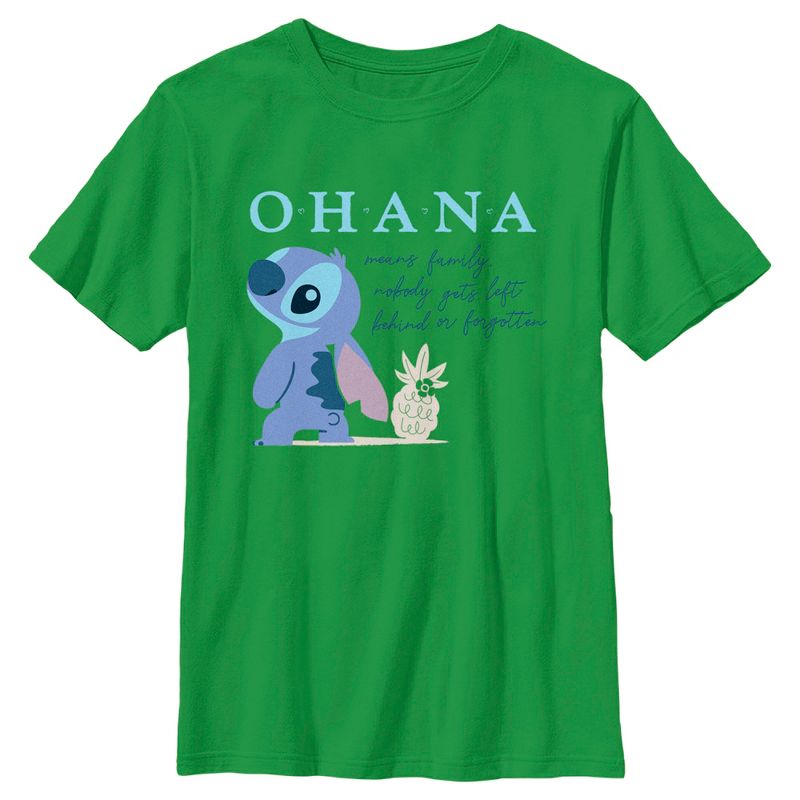 Boy's Lilo & Stitch Ohana Means Family Nobody Gets Left Behind or Forgotten T-Shirt