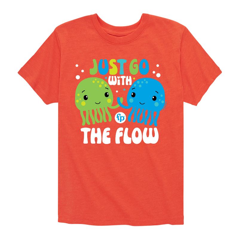 تي شيرت جرافيكي بأكمام قصيرة من فيشر برايس للأولاد - Just Go With The Flow