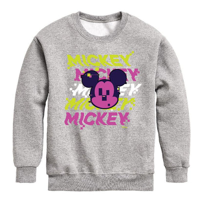 Boys' - Disney - Mickey Stacked Graphic Long Sleeve Fleece Sweatshirt