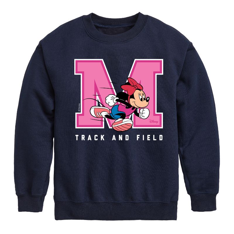 Boys' - Disney - Minnie Track And Field Graphic Long Sleeve Fleece Sweatshirt