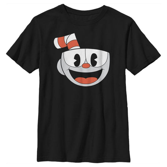 Boy's Cuphead Smile Portrait T-Shirt