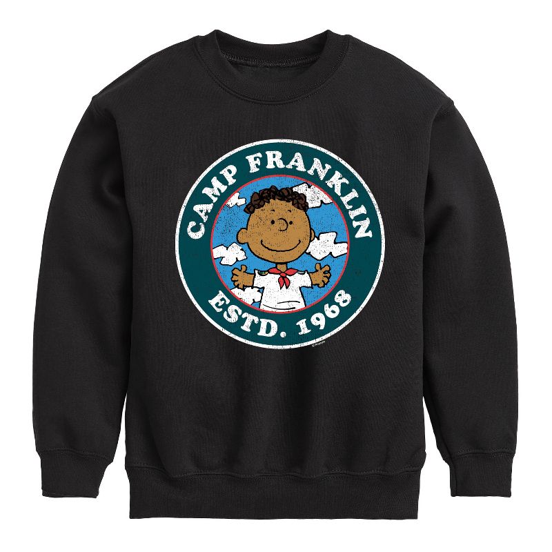 Boys' - Peanuts - Camp Franklin Graphic Long Sleeve Fleece Sweatshirt