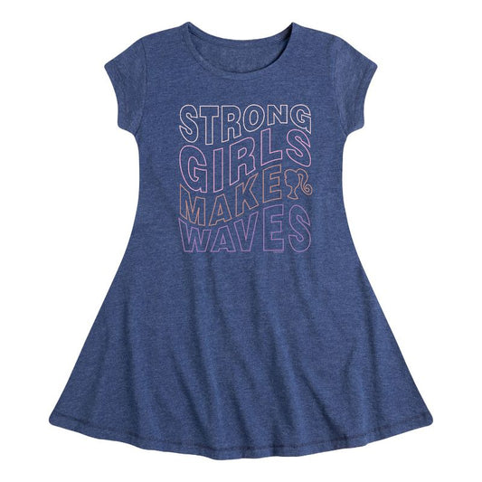 Girls' - Barbie - Strong Girls Make Waves Fit & Flair Cap Sleeve Dress