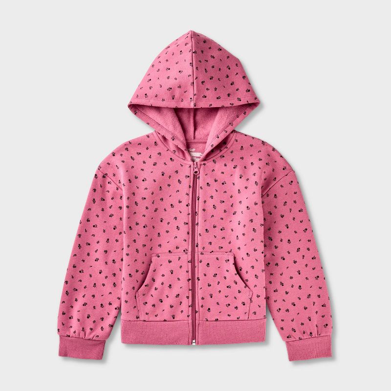 سويت شيرت بغطاء رأس من الصوف بسحاب قابل للتكيف للأطفال - Cat &amp; Jack™ وردي وردي