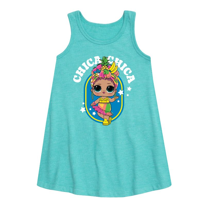 Girls' - LOL Surprise! - Chica Chica Tropical Graphic Sleeveless Aline Dress