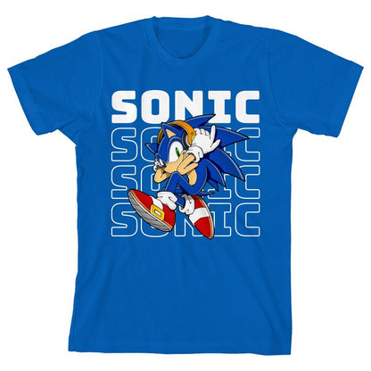 Sonic The Hedgehog Modern Boys Blue Crew Neck Short Sleeve T-shirt
