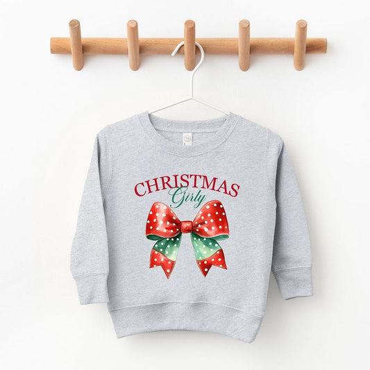 The Juniper Shop Coquette Christmas Girly Toddler Graphic Sweatshirt