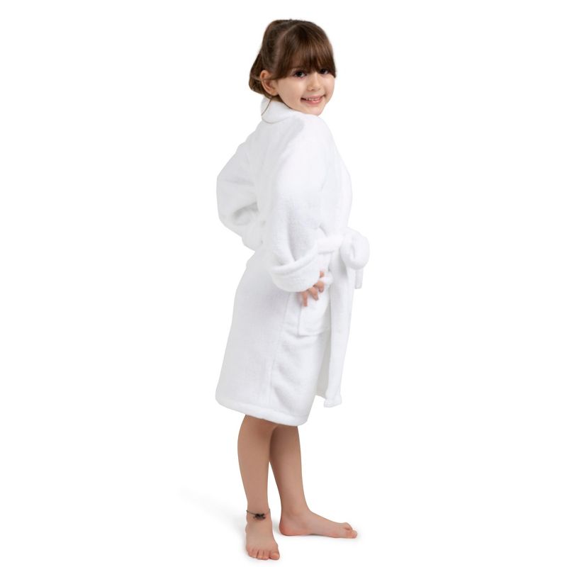 BC BARE COTTON Girls Shawl Robe Microfiber Plush Fleece Bathrobe