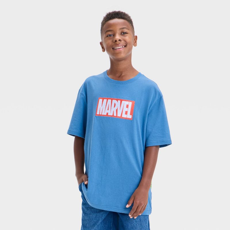 Boys' Marvel Elevated Short Sleeve T-Shirt - Blue