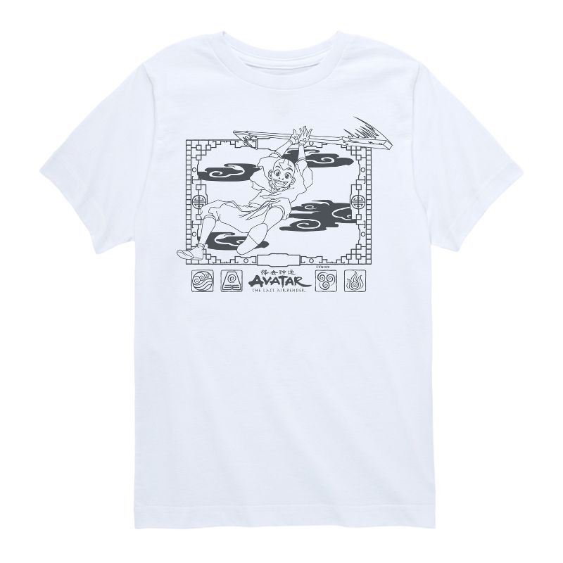 Boys' - Avatar: The Last Airbender - Aang Happy Flying Short Sleeve Graphic T-Shirt