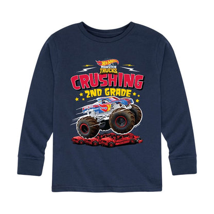 Boys' - Hot Wheels - Crushing 2nd Grade Long Sleeve Graphic T-Shirt