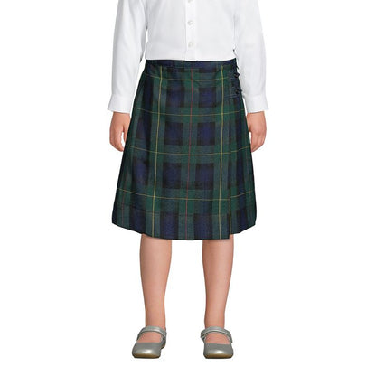 Lands' End School Uniform Kids Plaid A-line Skirt Below the Knee