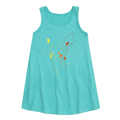Girls' - Pokémon - Pikachu Attack Graphic Sleeveless Aline Dress