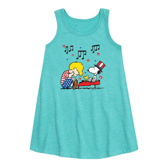 Girls' - Peanuts - American Graphic Sleeveless Aline Dress