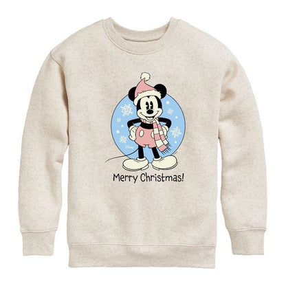 Boys' - Disney - Mickey Merry Christmas Graphic Long Sleeve Fleece Sweatshirt