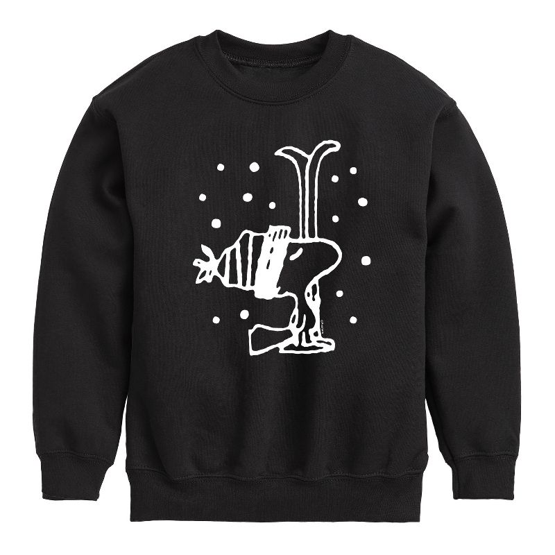 Boys' - Peanuts - Woodstock Snowfall Graphic Long Sleeve Fleece Sweatshirt