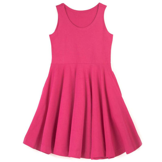 Mightly Girls Fair Trade Organic Cotton Solid Sleeveless Twirl Dress