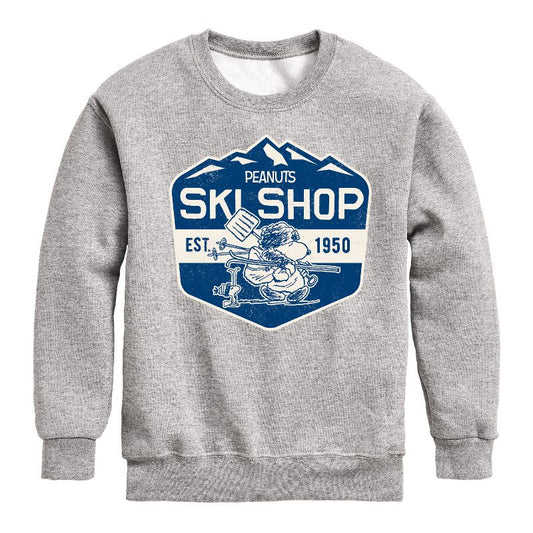 Boys' - Peanuts - Ski Shop Graphic Long Sleeve Fleece Sweatshirt