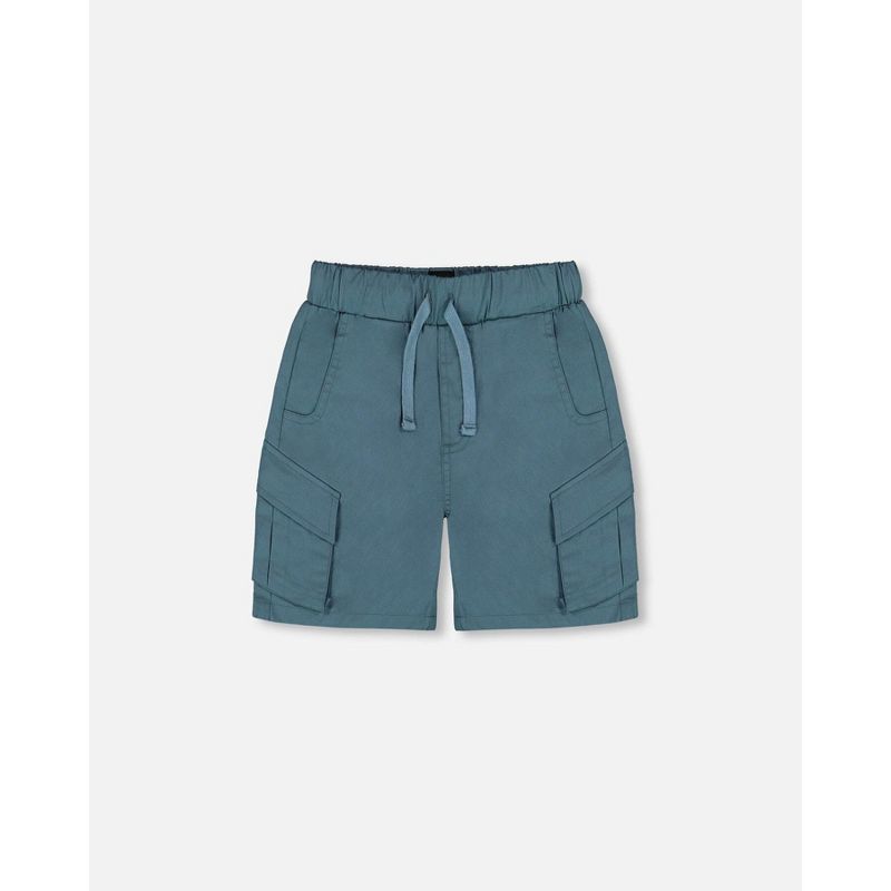 Deux par Deux Boy Parachute Cargo Pocket Shorts أزرق داكن