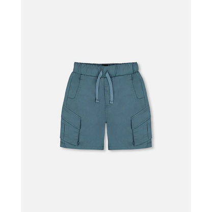 Deux par Deux Boy Parachute Cargo Pocket Shorts أزرق داكن