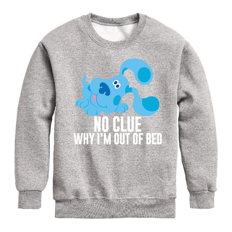 Boys' - Blue's Clues & You! - No Clue Why I'm Out Of Bed Graphic Long Sleeve Fleece Sweatshirt