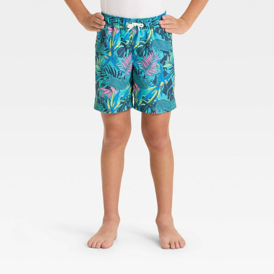 شورت سباحة للأولاد بطبعة حيوانات الغابة - Cat &amp; Jack™ Teal