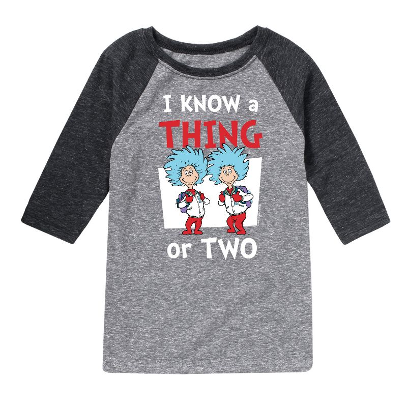 Boys' - Dr. Seuss - I Know A Thing Or Two School Raglan Graphic T-Shirt