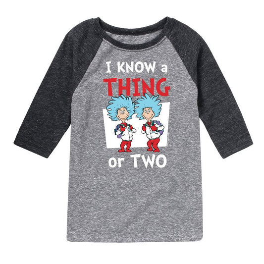 Boys' - Dr. Seuss - I Know A Thing Or Two School Raglan Graphic T-Shirt