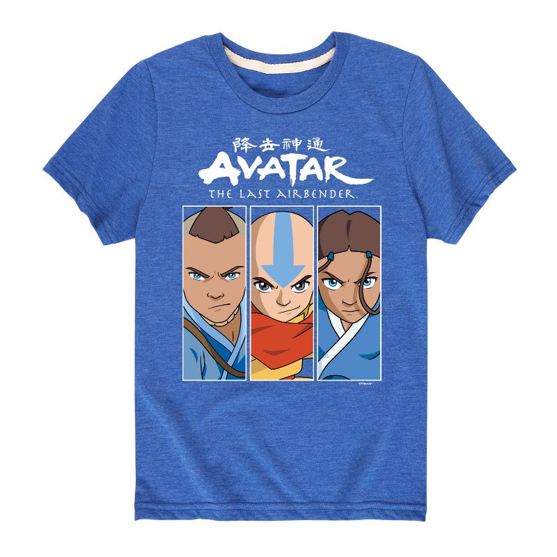Boys' - Avatar: The Last Airbender - Aang Sokka Katara Trio Short Sleeve Graphic T-Shirt