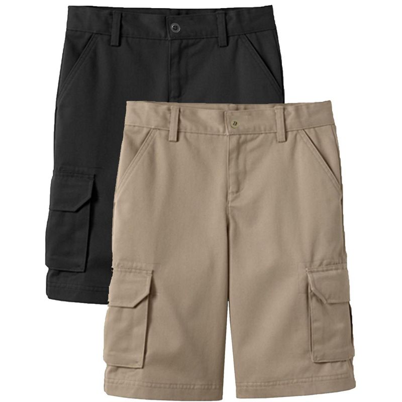 Galaxy Approved  Boy's Stretch Cotton Cargo Shorts-2 Pack