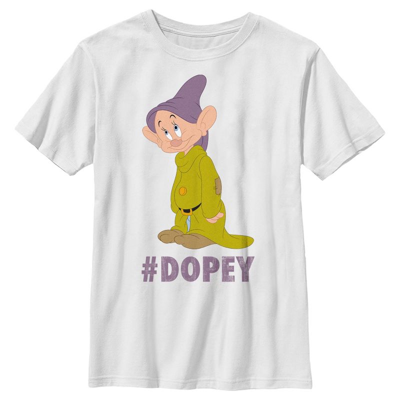 Boy's Snow White and the Seven Dwarfs Hashtag Dopey T-Shirt