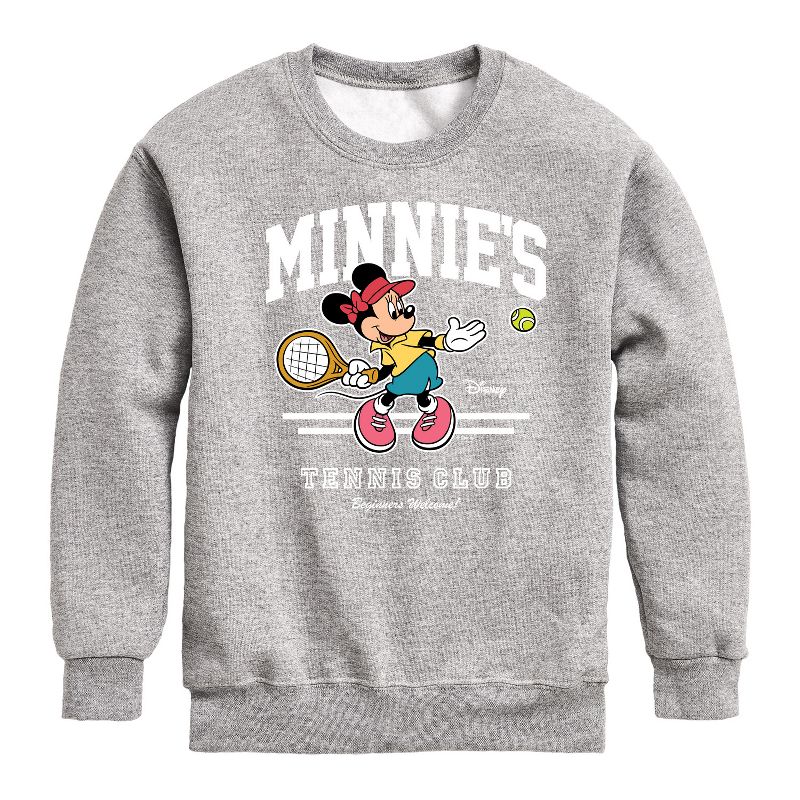 Boys' - Disney - Minnies Tennis Club Graphic Long Sleeve Fleece Sweatshirt